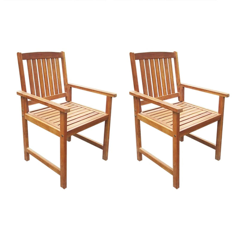 Patio Chairs 2 pcs Solid Acacia Wood Brown