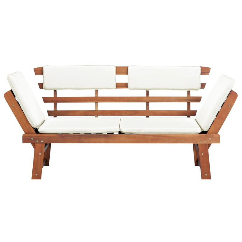 Patio Bench with Cushions 2-in-1 74.8â€ Solid Acacia Wood