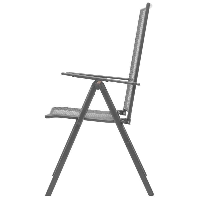 Stackable Patio Chairs 2 pcs Steel Gray