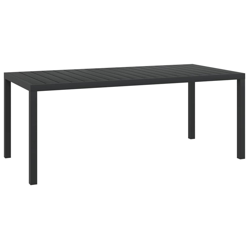 Patio Table Black 72.8"x35.4"x29.1" Aluminium and WPC