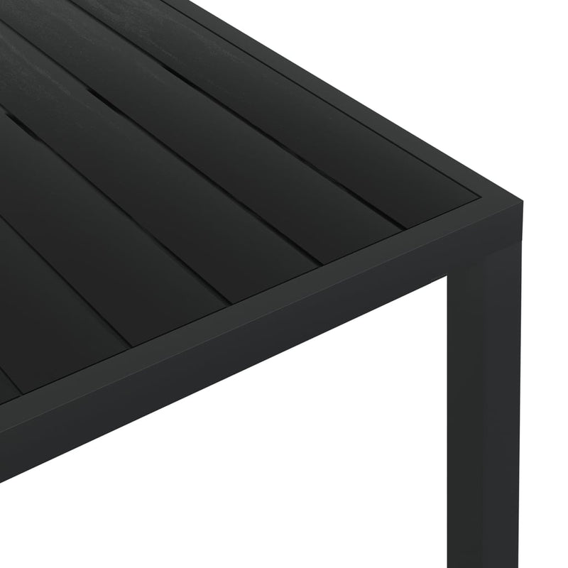 Patio Table Black 72.8"x35.4"x29.1" Aluminium and WPC