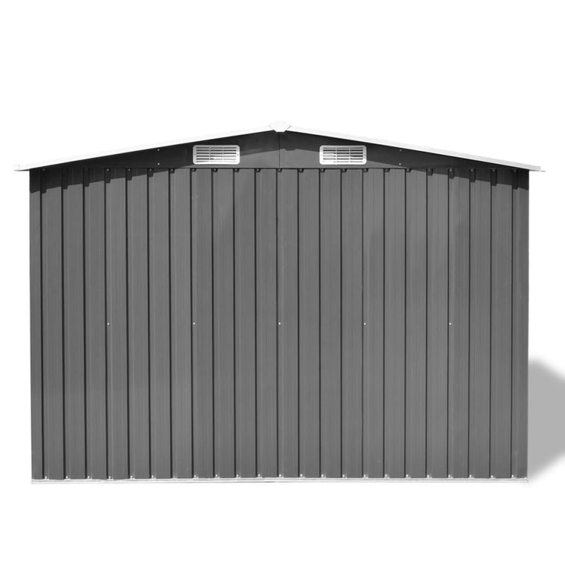 Garden Storage Shed Gray Metal 101.2"x80.7"x70.1"