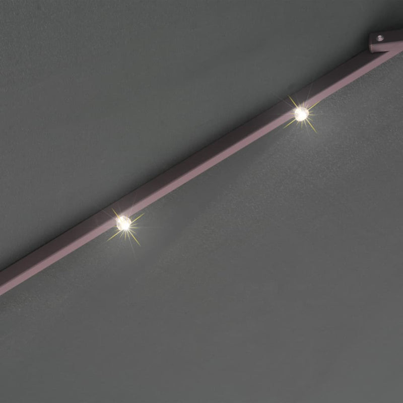 Hanging Parasol with LED Lighting 118.1" Green Metal Pole