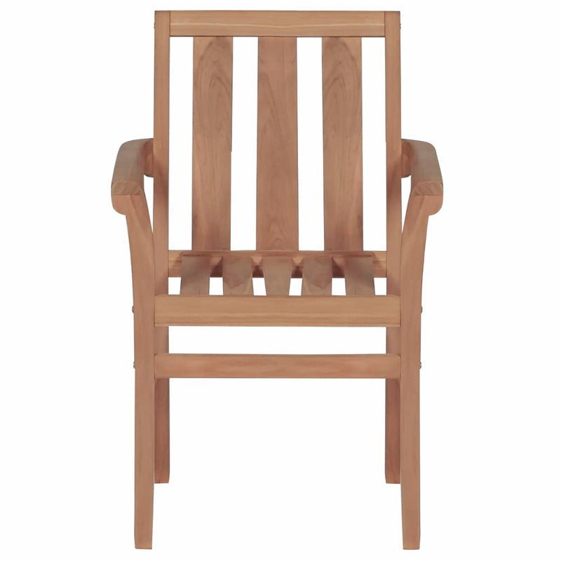 Stackable Patio Chairs 2 pcs Solid Teak Wood
