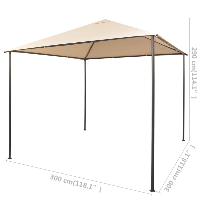 Gazebo Pavilion Tent Canopy 118.1"x118.1" Steel Beige