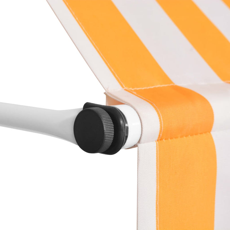 Manual Retractable Awning 78.7" Orange and White Stripes