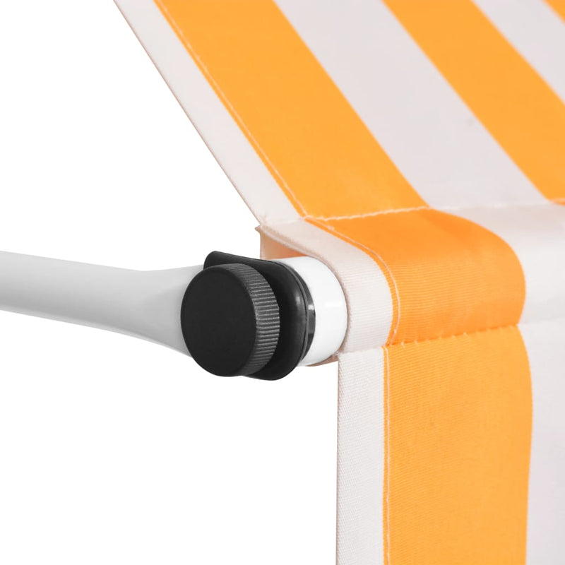 Manual Retractable Awning 118.1" Orange and White Stripes