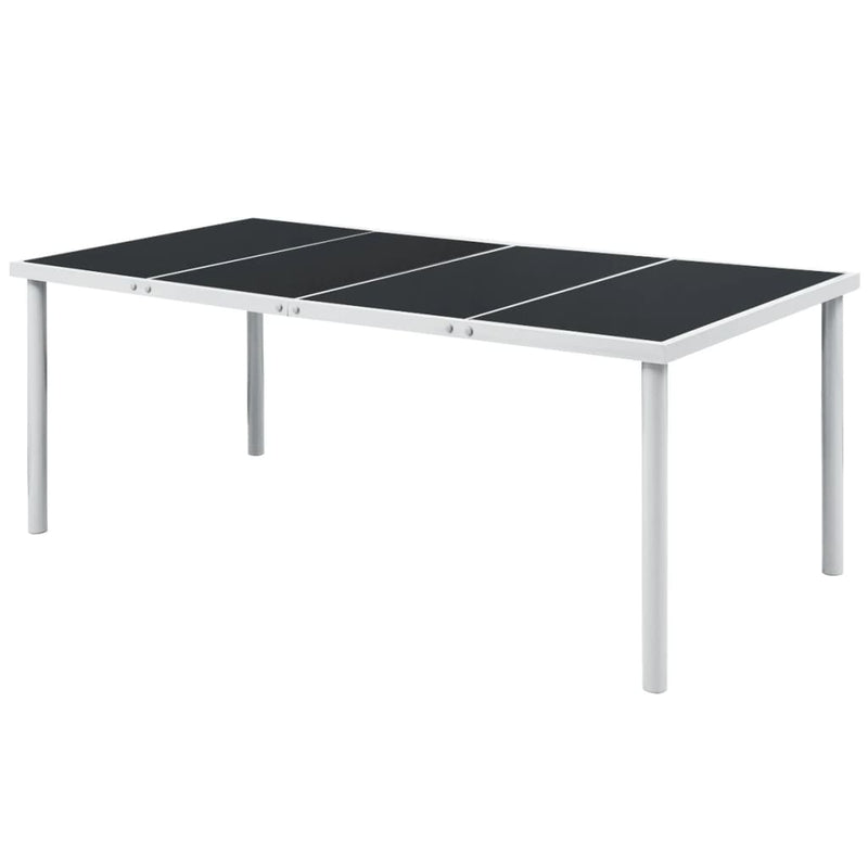 Patio Table 74.8"x35.4"x29.1" Black Steel