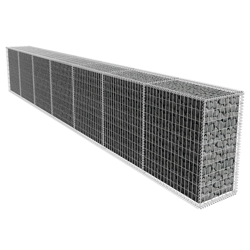 Gabion Wall with Cover Galvanised Steel 19.7'x1.6'x3.3'