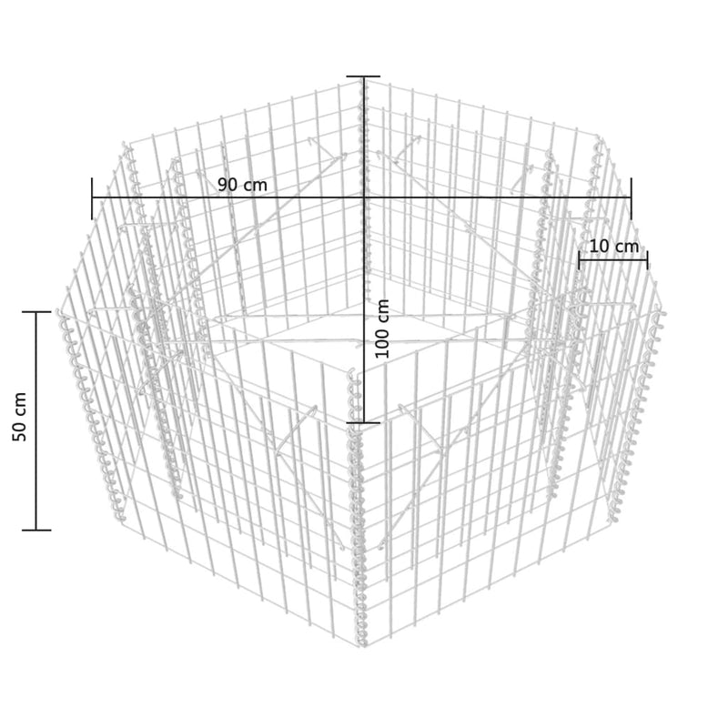 Hexagonal Gabion Raised Bed 39.4"x35.4"x19.7"