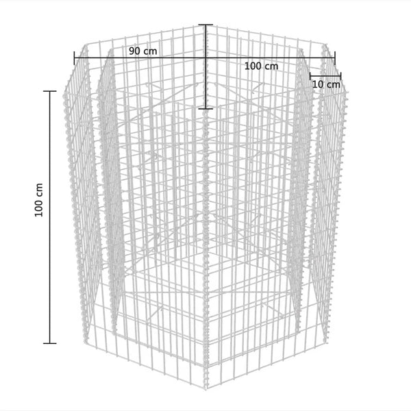 Hexagonal Gabion Raised Bed 39.4"x35.4"x39.4"