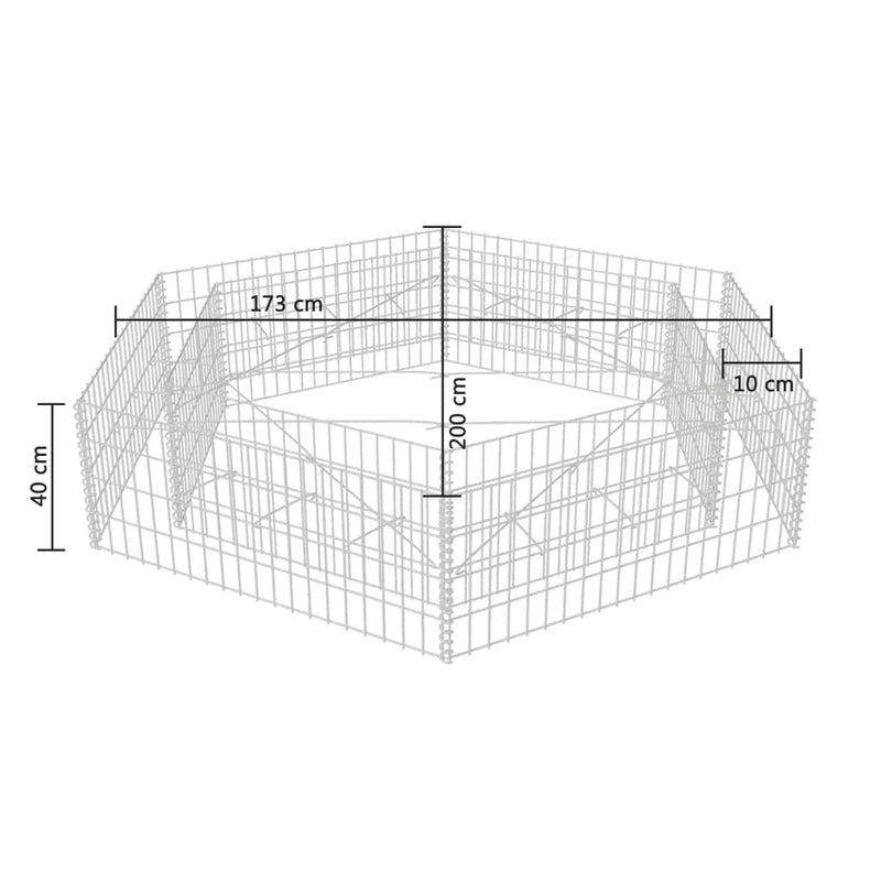 Hexagonal Gabion Raised Bed 78.7"x68.1"x15.7"