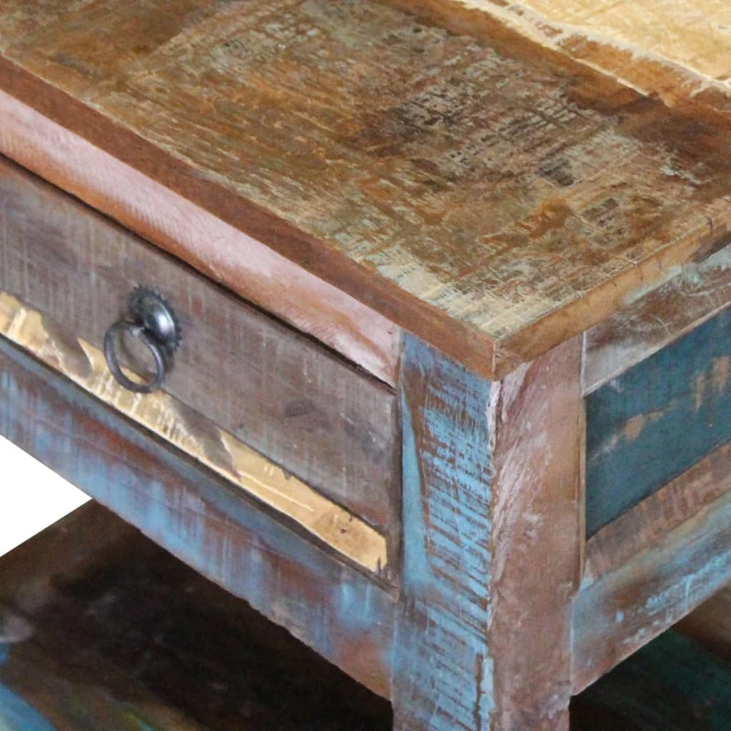Side Table with 1 Drawer Solid Reclaimed Wood 17"x13"x20"