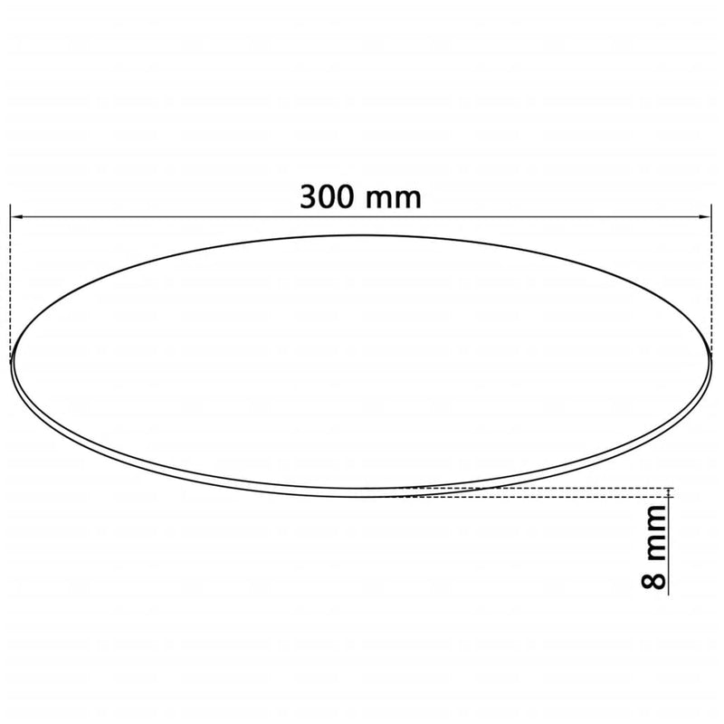 Table Top Tempered Glass Round 11.8"