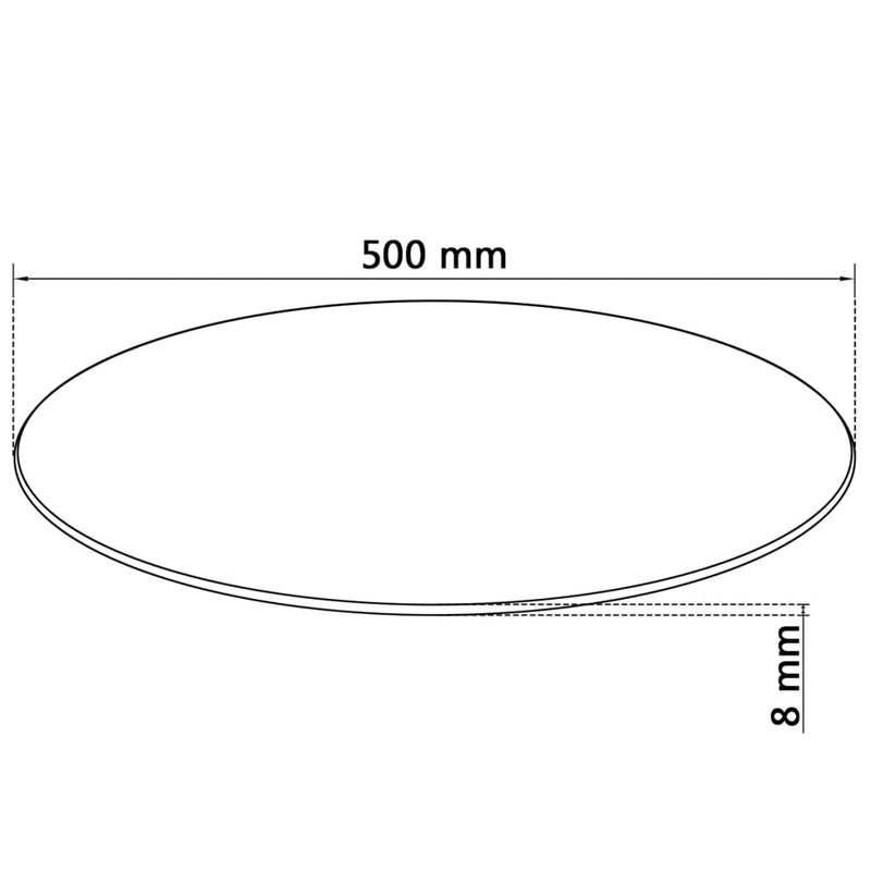 Table Top Tempered Glass Round 19.7"