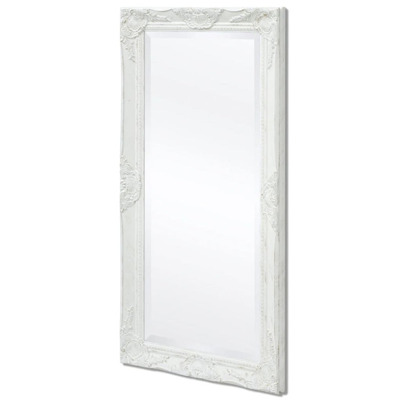 Wall Mirror Baroque Style 39.4"x19.7" White