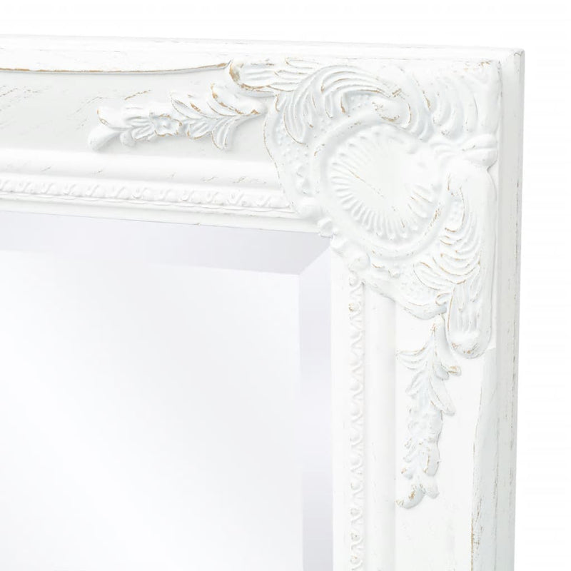 Wall Mirror Baroque Style 39.4"x19.7" White
