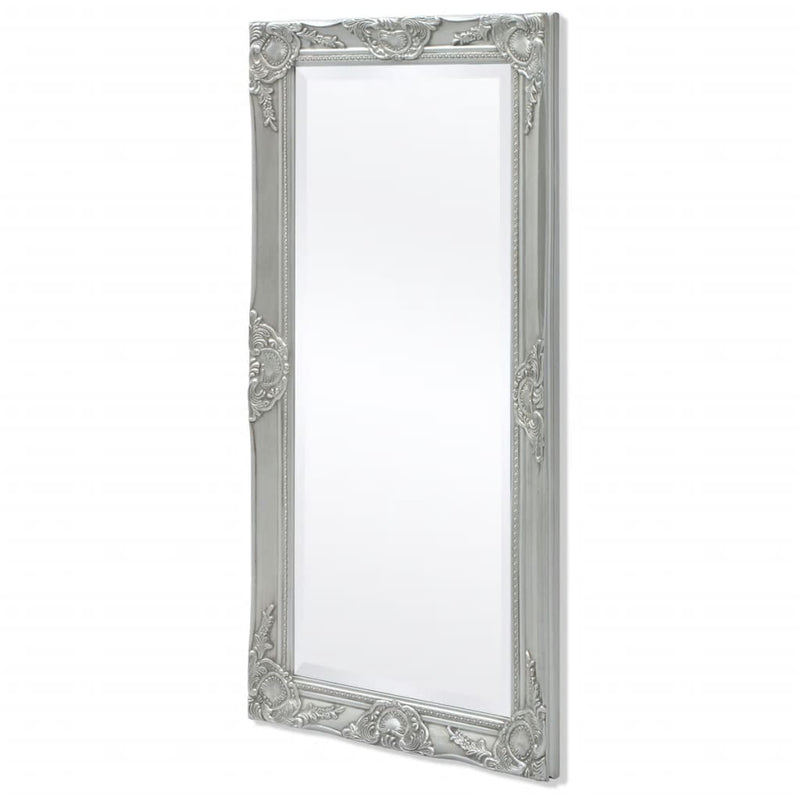 Wall Mirror Baroque Style 39.4"x19.7" Silver