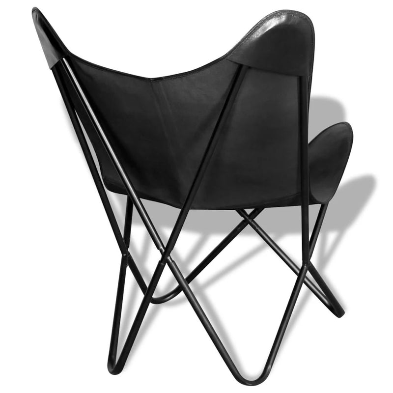 Butterfly Chair Black Real Leather