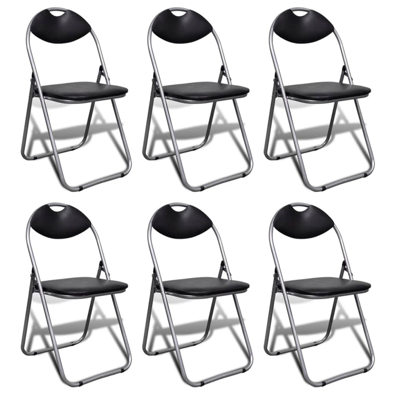 Folding Chairs 6 pcs Faux Leather
