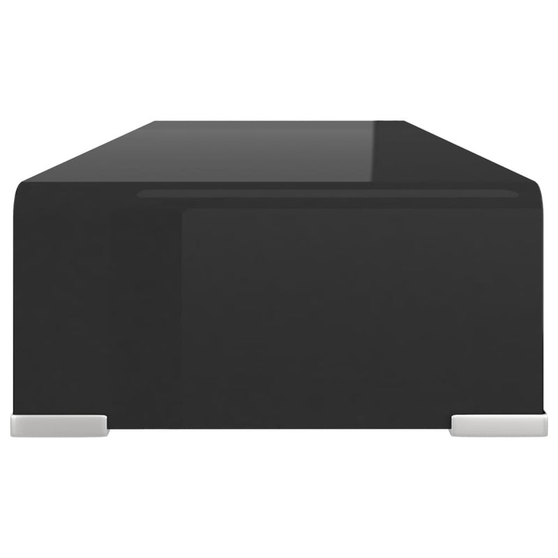 TV Stand / Monitor Riser Glass Black 23.6"x9.8"x4.3"