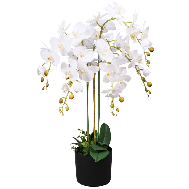 Artificial Orchid Plant with Pot 29.5" White