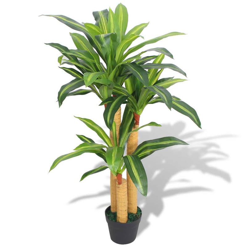 Artificial Dracaena Plant with Pot 39.4" Green