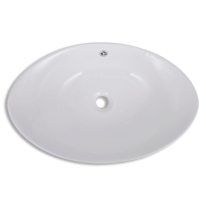 Luxury Ceramic Basin Oval with Overflow 23.2" x 15.2"