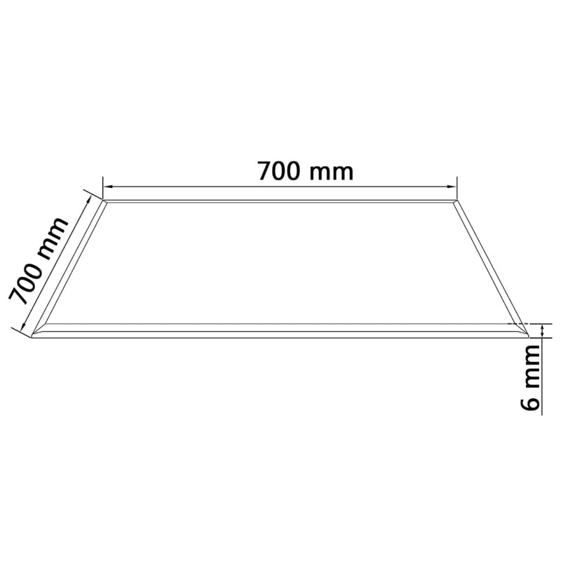 Table Top Tempered Glass Square 27.6"x27.6"