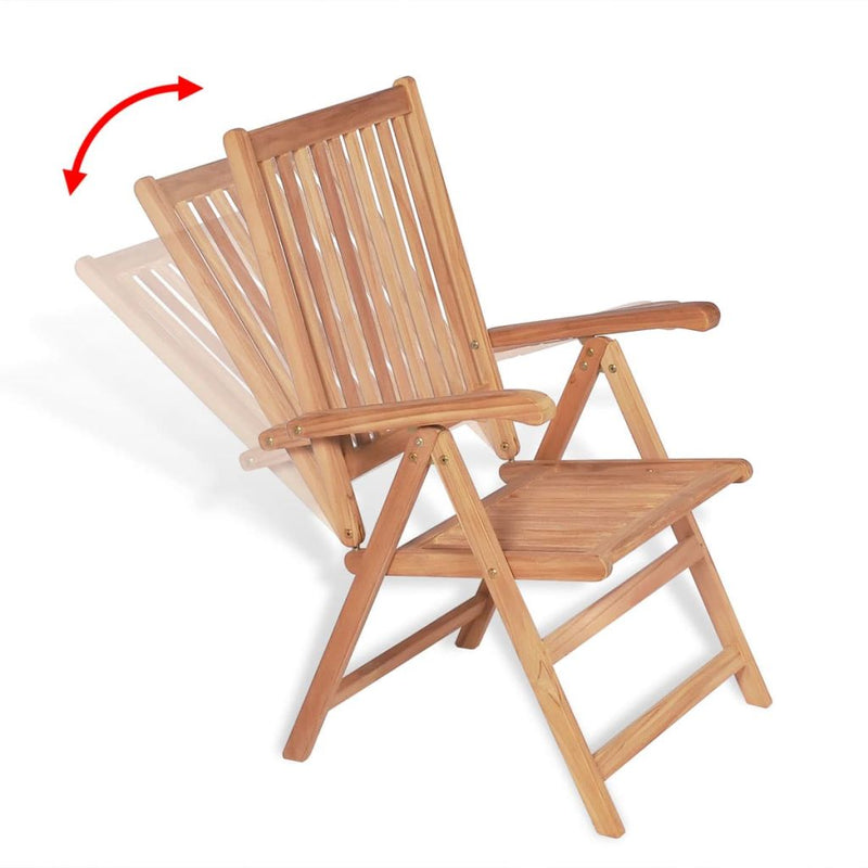 Reclining Patio Chairs 2 pcs Solid Teak Wood