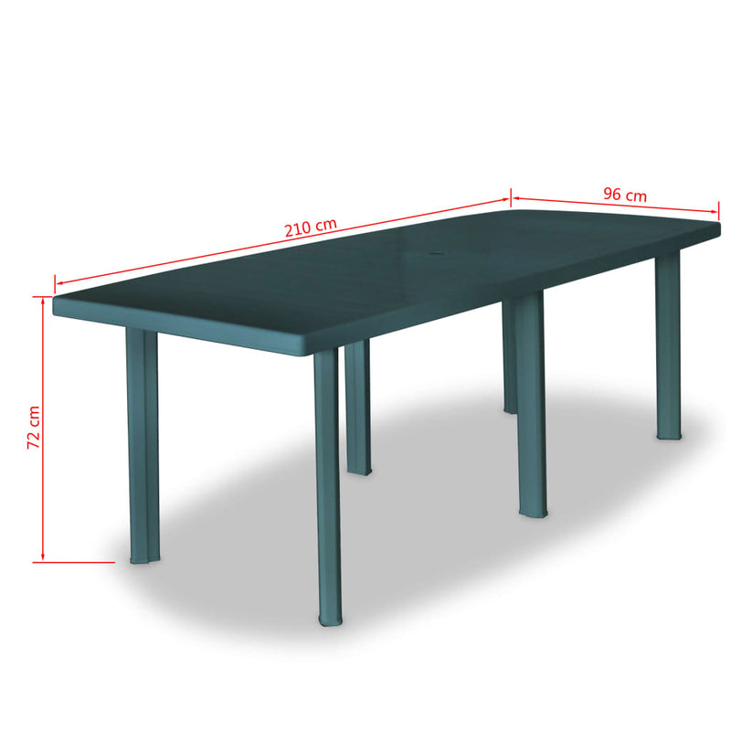 Patio Table Green 82.7"x37.8"x28.3" Plastic