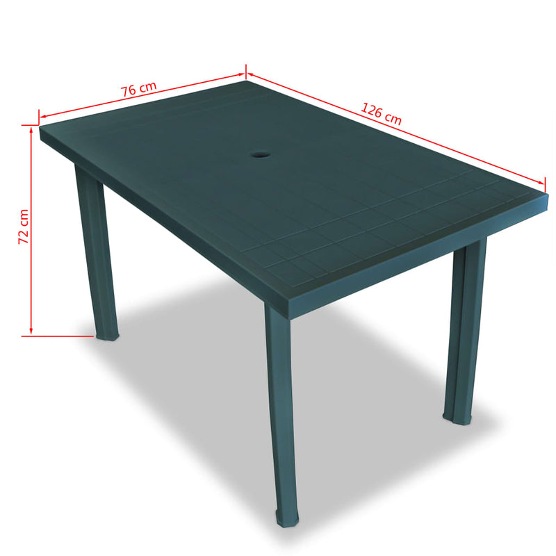 Patio Table Green 49.6"x29.9"x28.3" Plastic