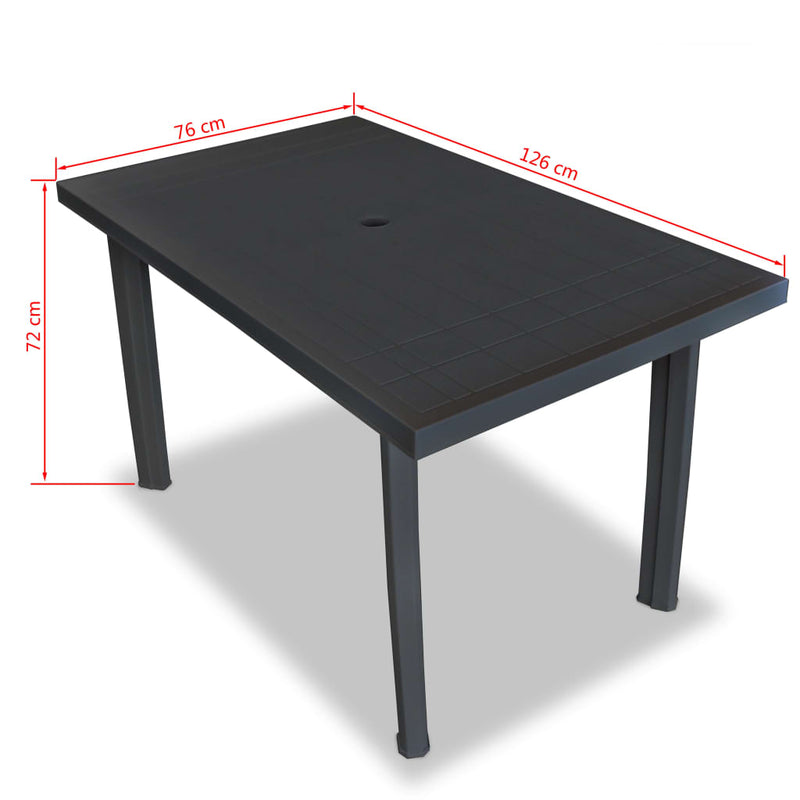 Patio Table Anthracite 49.6"x29.9"x28.3" Plastic