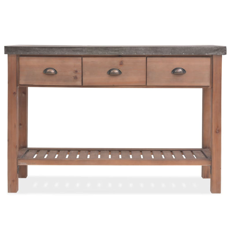 Console Table Solid Fir Wood 48"x13.8"x31.5"