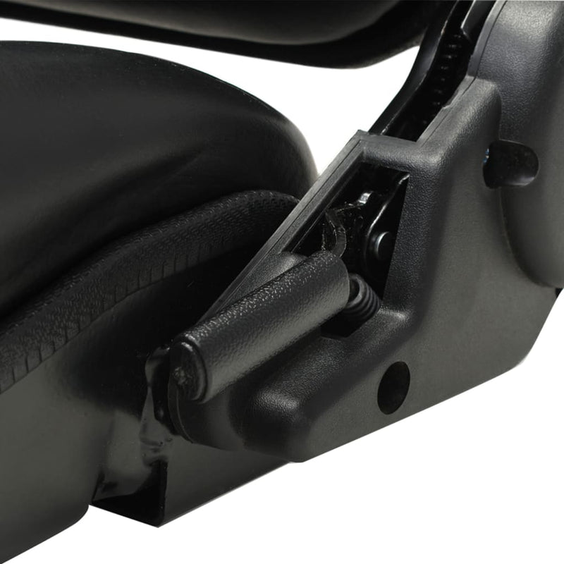 Forklift & Tractor Seat with Adjustable Backrest Black