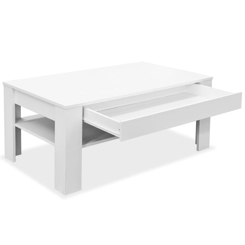 Coffee Table Chipboard 43.3"x25.6"x18.9" White