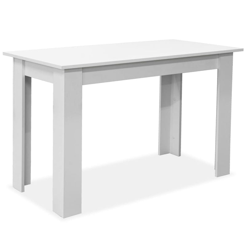 Dining Table and Benches 3 Pieces Chipboard White