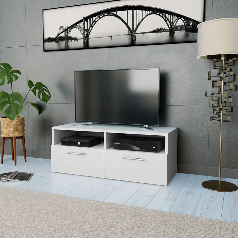 TV Cabinet Chipboard 37.4"x13.8"x14.2" White