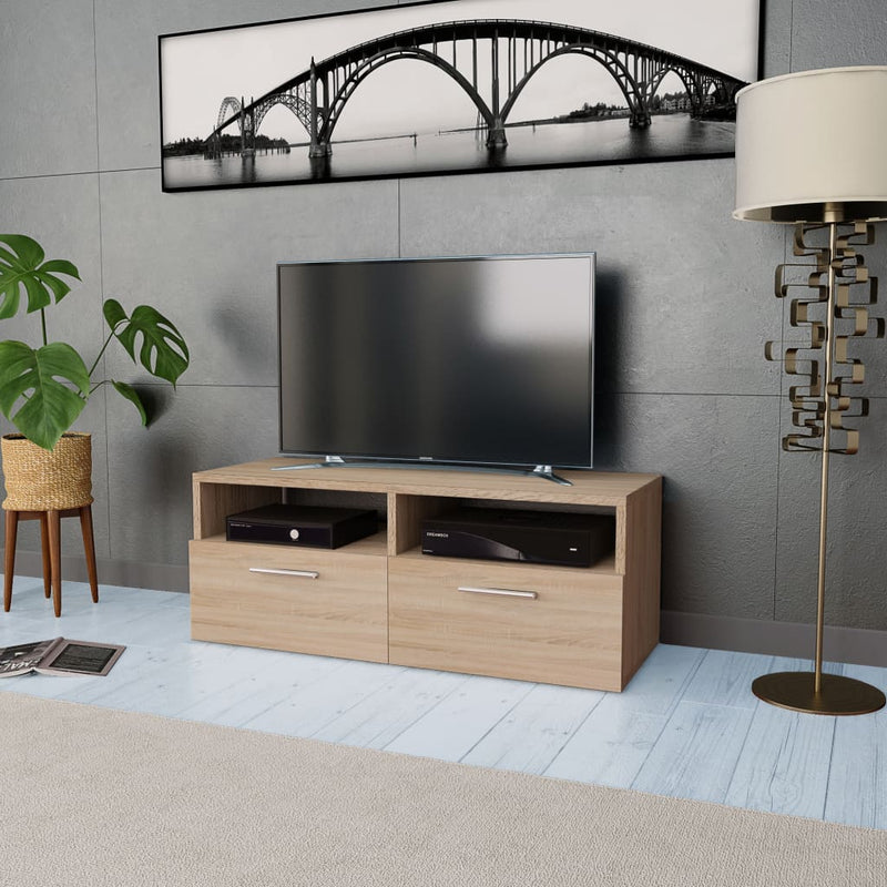 TV Cabinet Chipboard 37.4"x13.8"x14.2" Oak