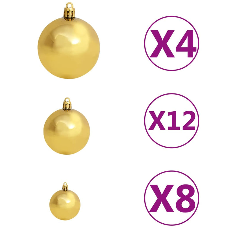 100 Piece Christmas Ball Set 1.2"/1.6"/2.4" Brown/Bronze/Gold