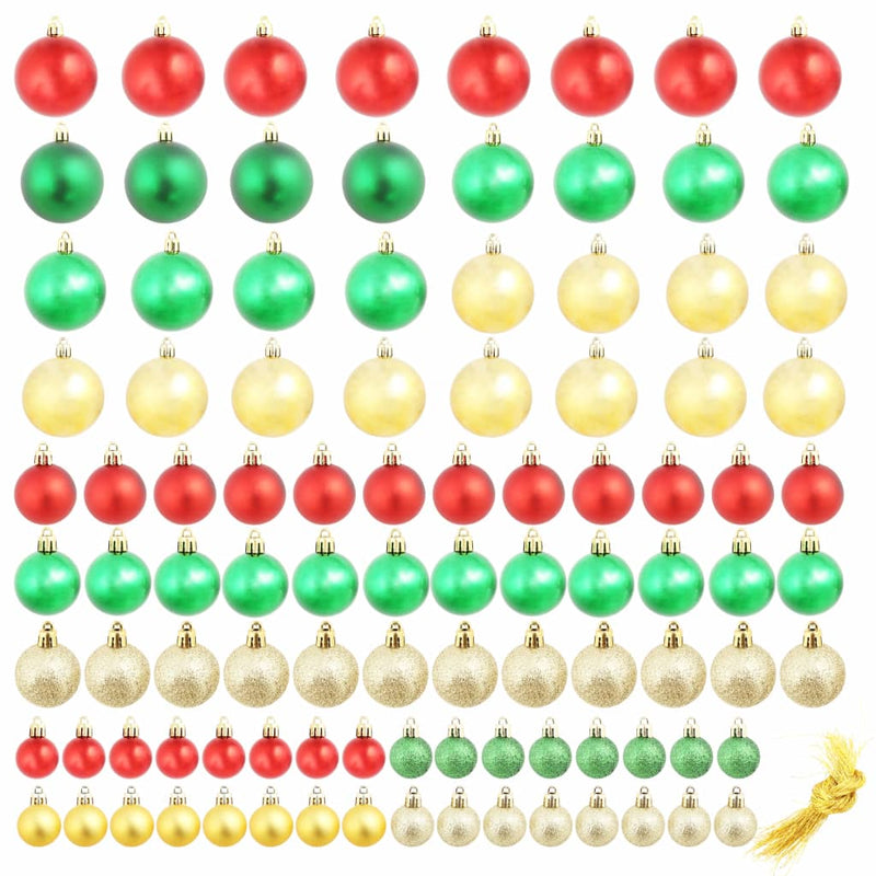 Christmas Balls 100 pcs Red/Gold/Green