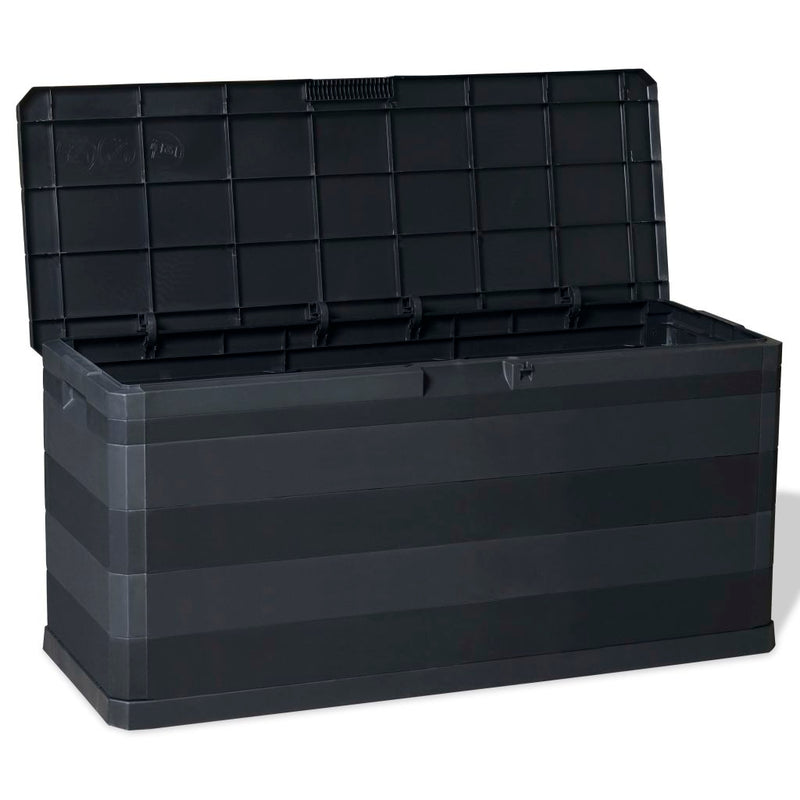 Patio Storage Box Black 46.1"x17.7"x22"