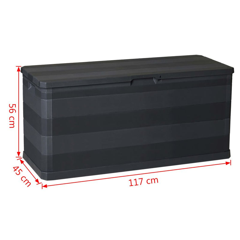 Patio Storage Box Black 46.1"x17.7"x22"