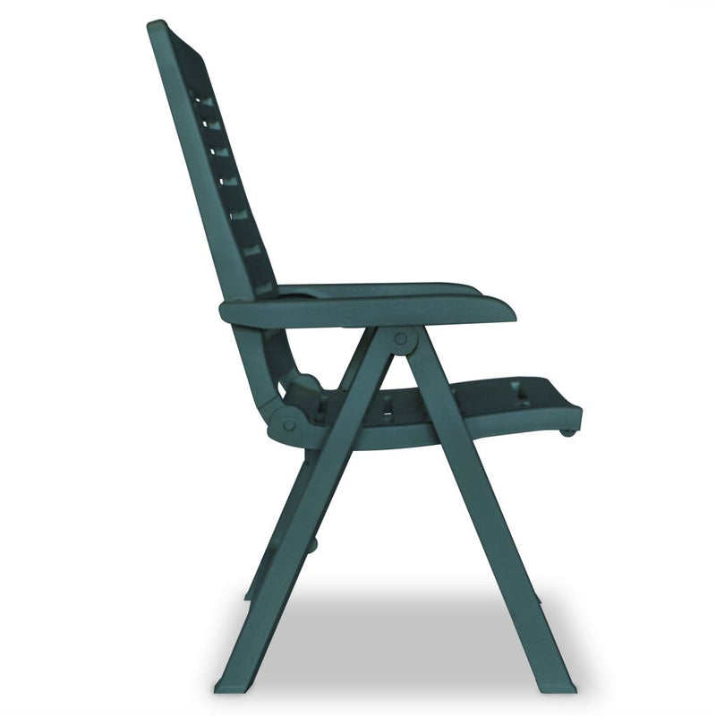 Reclining Patio Chairs 2 pcs Plastic Green