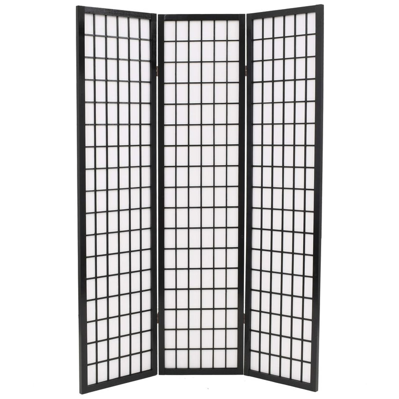 Folding 3-Panel Room Divider Japanese Style 47.2"x66.9" Black