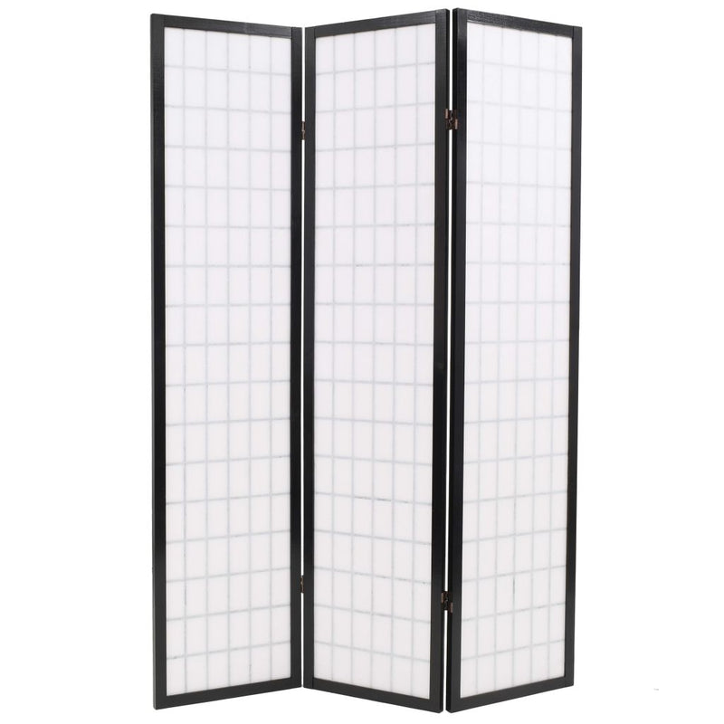 Folding 3-Panel Room Divider Japanese Style 47.2"x66.9" Black