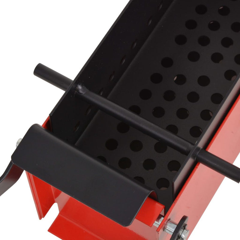 Paper Log Briquette Maker Steel 13.4"x5.5"x5.5" Black and Red