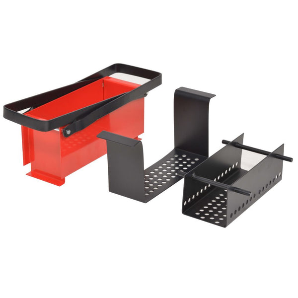 Paper Log Briquette Maker Steel 13.4"x5.5"x5.5" Black and Red