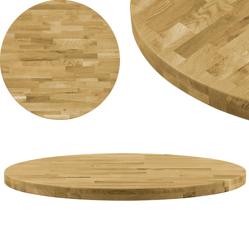 Table Top Solid Oak Wood Round 1.7" 15.7"