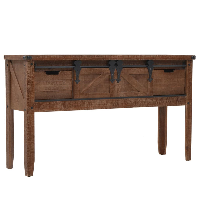 Console Table Solid Fir Wood 51.8"x14"x29.5" Brown